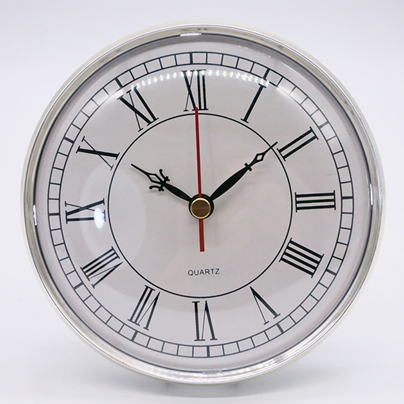 Stříbrná kruhová nástěnná hodinová vložka 130 mm